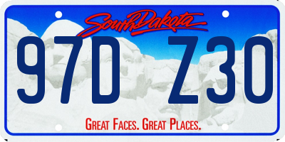 SD license plate 97DZ30