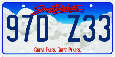SD license plate 97DZ33