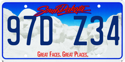 SD license plate 97DZ34