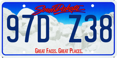SD license plate 97DZ38