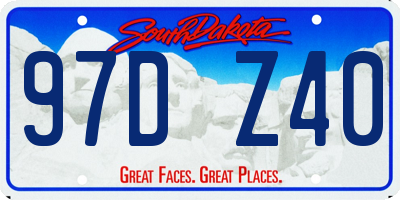 SD license plate 97DZ40