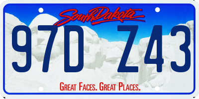 SD license plate 97DZ43