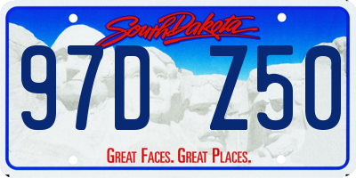 SD license plate 97DZ50