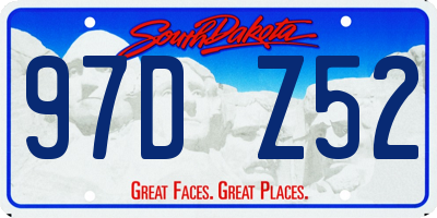 SD license plate 97DZ52