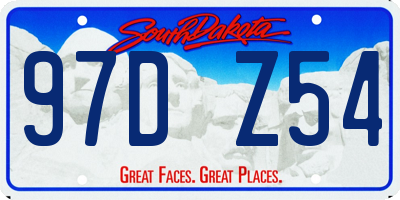 SD license plate 97DZ54