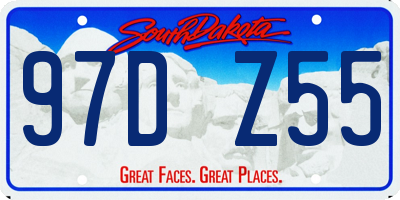 SD license plate 97DZ55