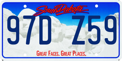SD license plate 97DZ59