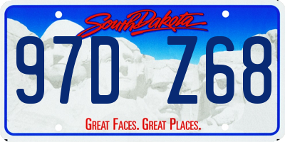 SD license plate 97DZ68