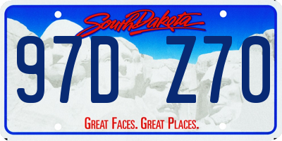 SD license plate 97DZ70