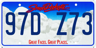 SD license plate 97DZ73