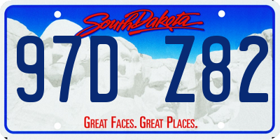 SD license plate 97DZ82