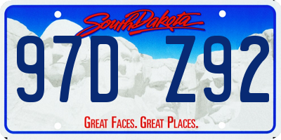 SD license plate 97DZ92