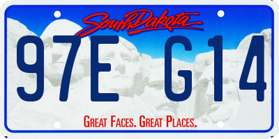 SD license plate 97EG14