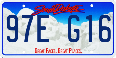 SD license plate 97EG16
