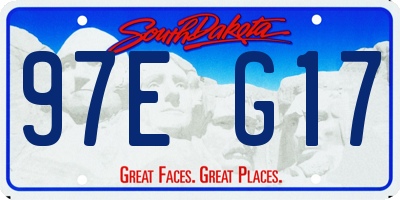 SD license plate 97EG17