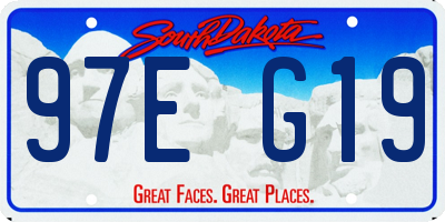 SD license plate 97EG19