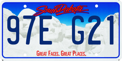 SD license plate 97EG21