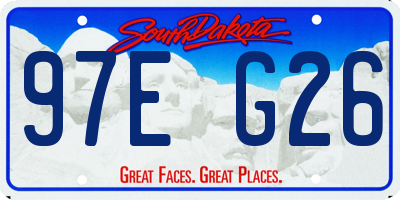 SD license plate 97EG26