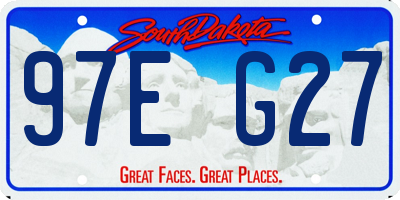 SD license plate 97EG27