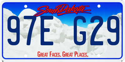 SD license plate 97EG29
