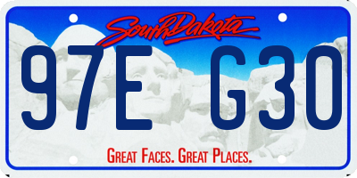 SD license plate 97EG30