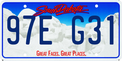 SD license plate 97EG31