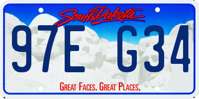 SD license plate 97EG34