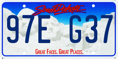 SD license plate 97EG37