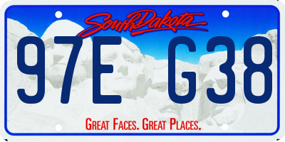 SD license plate 97EG38