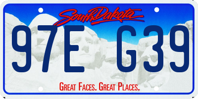 SD license plate 97EG39