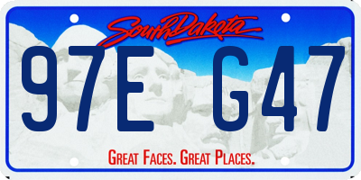 SD license plate 97EG47