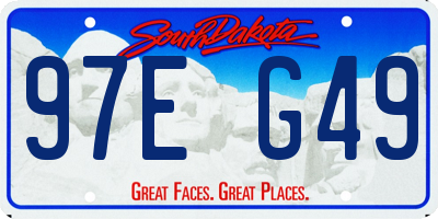 SD license plate 97EG49