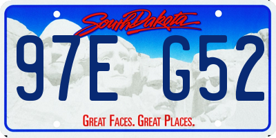 SD license plate 97EG52