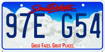 SD license plate 97EG54