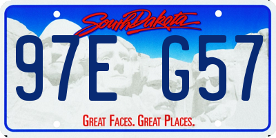 SD license plate 97EG57