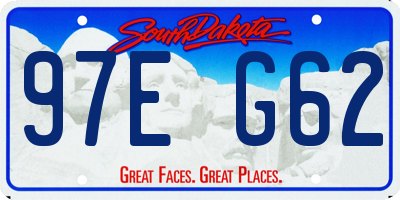 SD license plate 97EG62