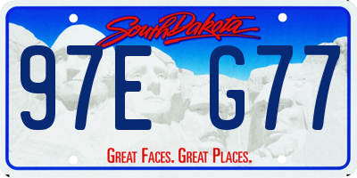 SD license plate 97EG77