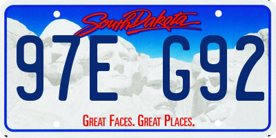 SD license plate 97EG92