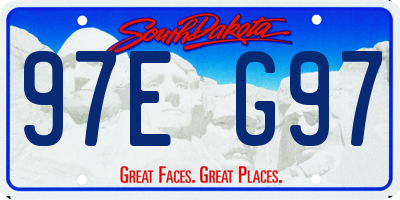 SD license plate 97EG97