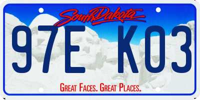 SD license plate 97EK03