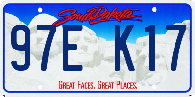 SD license plate 97EK17