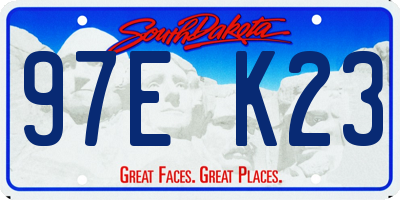 SD license plate 97EK23