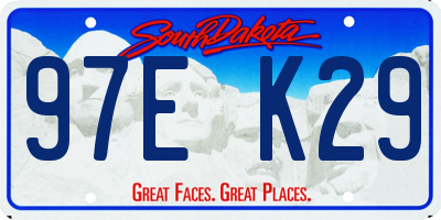 SD license plate 97EK29