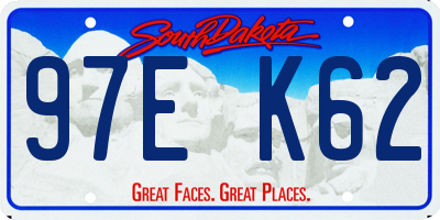 SD license plate 97EK62