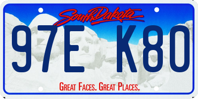SD license plate 97EK80