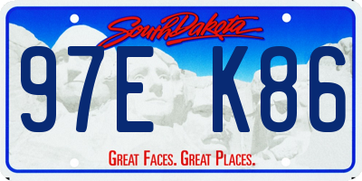 SD license plate 97EK86