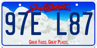 SD license plate 97EL87