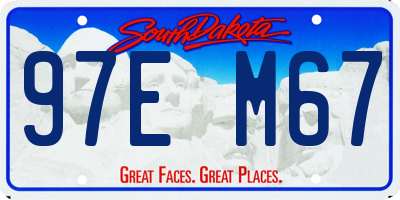 SD license plate 97EM67