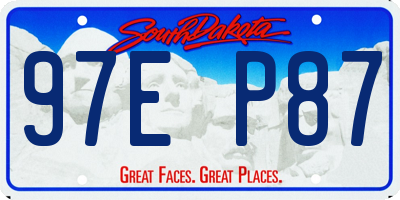 SD license plate 97EP87