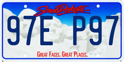 SD license plate 97EP97